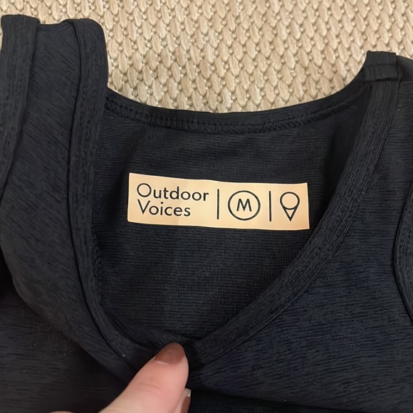 Outdoor Voices Athena Crop Top Black Heather Sports Bra Athletic Medium M - Picture 5 of 7